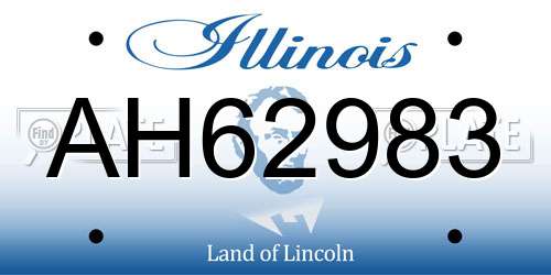 AH62983 Illinois License Plate