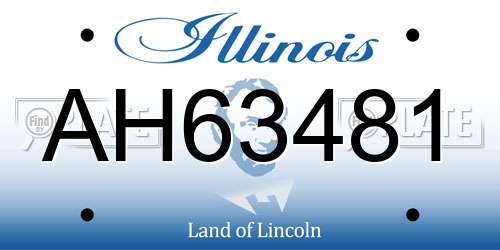 AH63481 Illinois License Plate