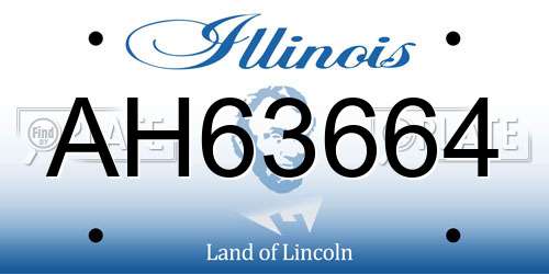 AH63664 Illinois License Plate
