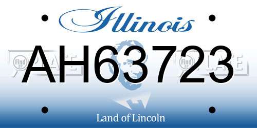 AH63723 Illinois License Plate