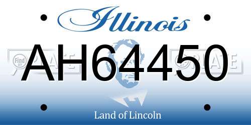 AH64450 Illinois License Plate