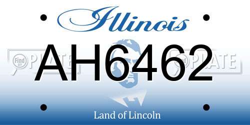 AH6462 Illinois License Plate