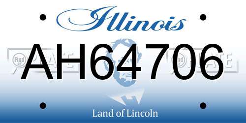 AH64706 Illinois License Plate