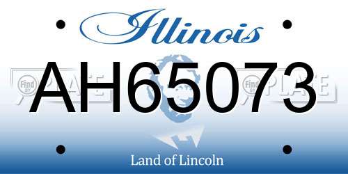 AH65073 Illinois License Plate