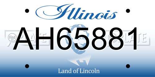 AH65881 Illinois License Plate