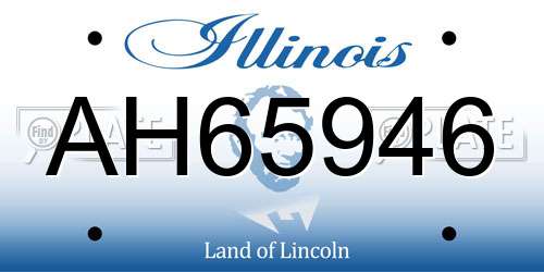AH65946 Illinois License Plate