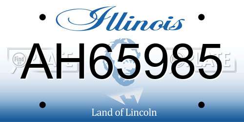 AH65985 Illinois License Plate