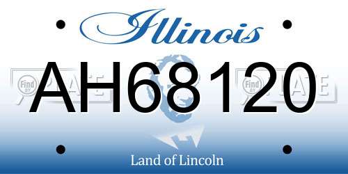 AH68120 Illinois License Plate