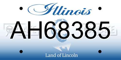 AH68385 Illinois License Plate