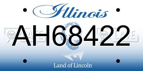 AH68422 Illinois License Plate