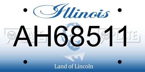 AH68511 Illinois License Plate
