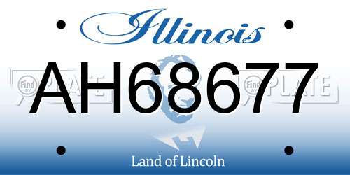 AH68677 Illinois License Plate