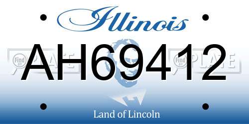 AH69412 Illinois License Plate