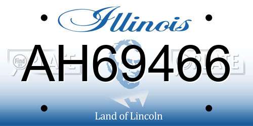 AH69466 Illinois License Plate