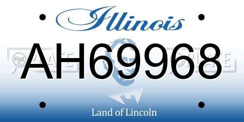 AH69968 Illinois License Plate