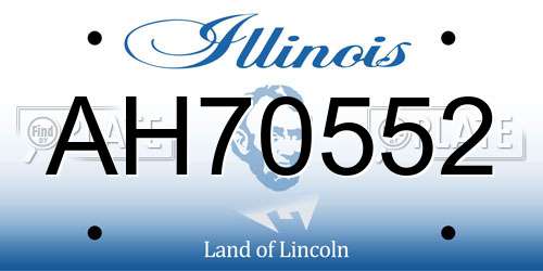AH70552 Illinois License Plate
