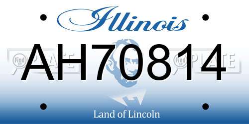 AH70814 Illinois License Plate