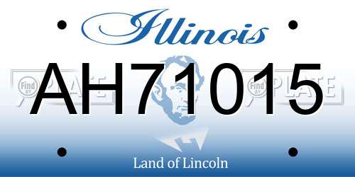 AH71015 Illinois License Plate