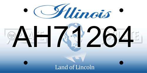 AH71264 Illinois License Plate