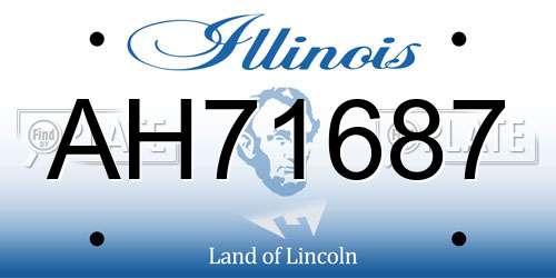 AH71687 Illinois License Plate