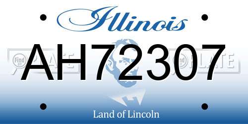 AH72307 Illinois License Plate