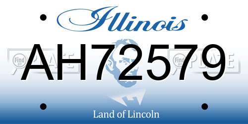 AH72579 Illinois License Plate