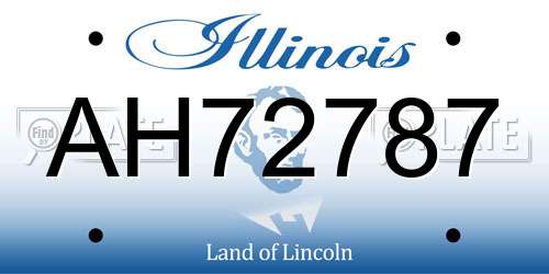 AH72787 Illinois License Plate