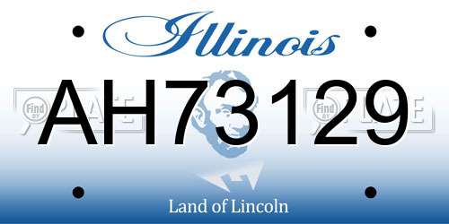 AH73129 Illinois License Plate