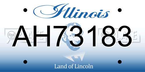 AH73183 Illinois License Plate