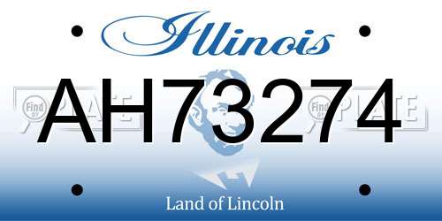 AH73274 Illinois License Plate