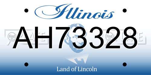 AH73328 Illinois License Plate