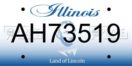 AH73519 Illinois License Plate