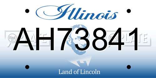 AH73841 Illinois License Plate