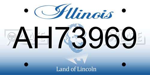 AH73969 Illinois License Plate