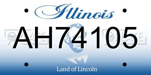 AH74105 Illinois License Plate