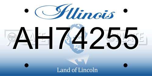 AH74255 Illinois License Plate