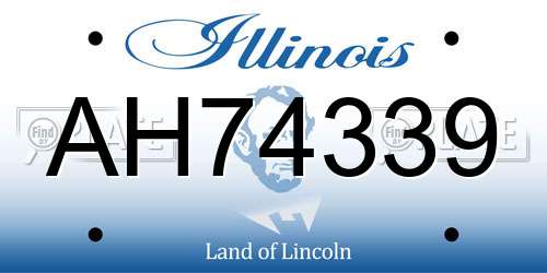 AH74339 Illinois License Plate