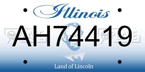 AH74419 Illinois License Plate