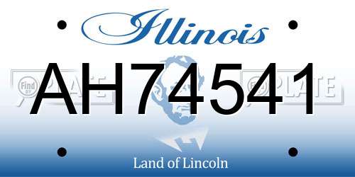 AH74541 Illinois License Plate