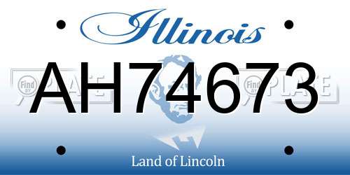 AH74673 Illinois License Plate