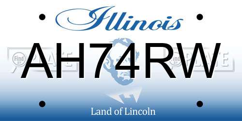 AH74RW Illinois License Plate