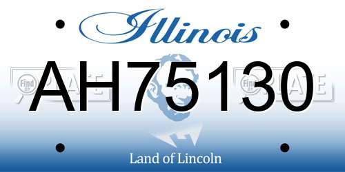 AH75130 Illinois License Plate