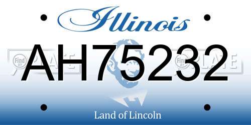 AH75232 Illinois License Plate