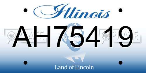 AH75419 Illinois License Plate