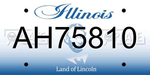 AH75810 Illinois License Plate