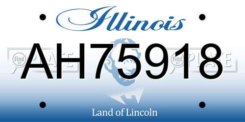 AH75918 Illinois License Plate