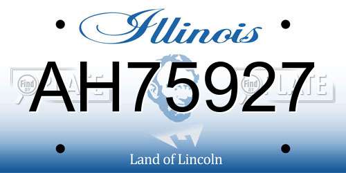 AH75927 Illinois License Plate