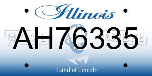 AH76335 Illinois License Plate