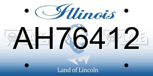 AH76412 Illinois License Plate