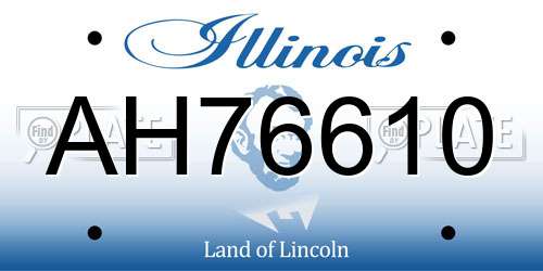 AH76610 Illinois License Plate